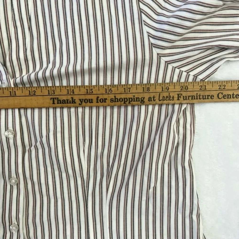 Croft & Barrow Striped 3/4 Sleeve‎ Collared Stretch Button Up Shirt Sz L EUC - Picture 6 of 7